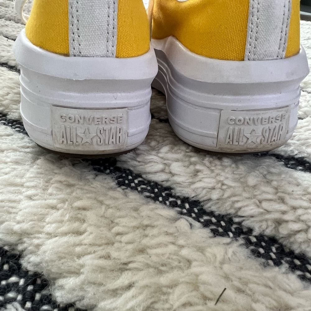 Converse Chuck Taylor All Star By You yellow embroidered platform sneakers - Picture 5 of 9